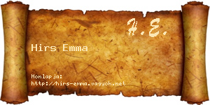 Hirs Emma névjegykártya
